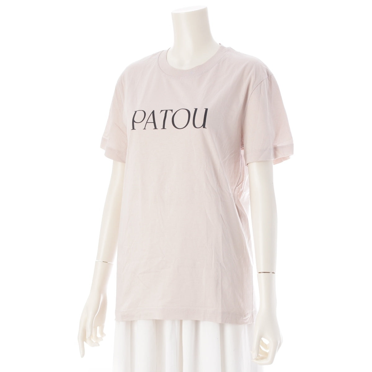 Patou cotton logo Short sleeve T-shirt tops 23S-JE029-9999 Ivory S