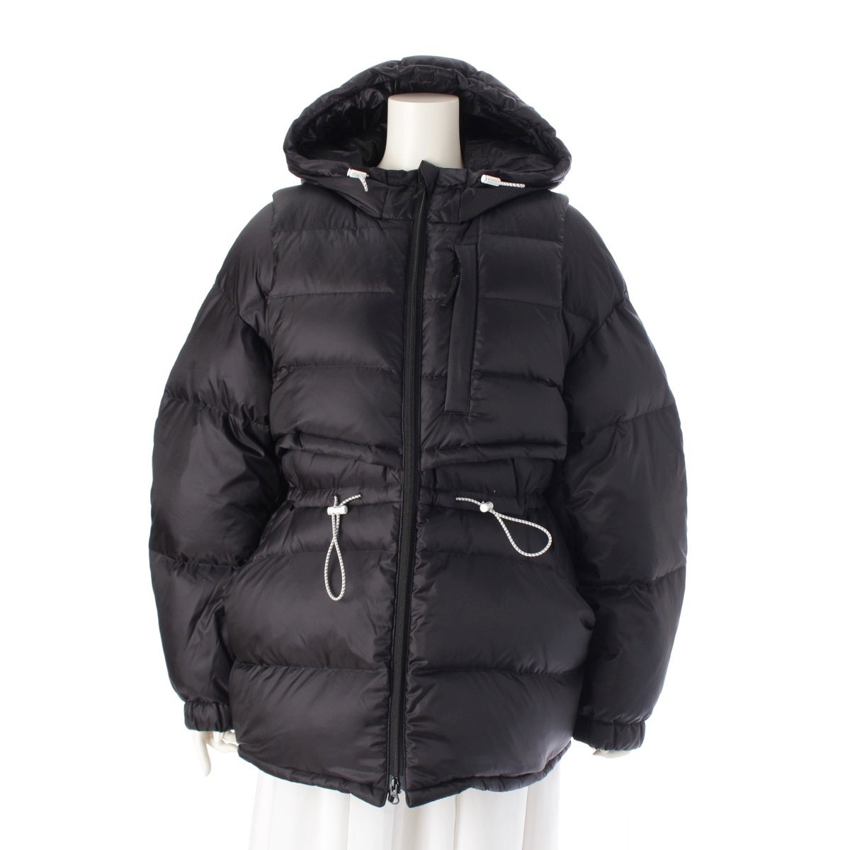 Nagonstans Nylon Layered Zip Up Down jacket Hooded Outerwear 470HA830-1070 black S