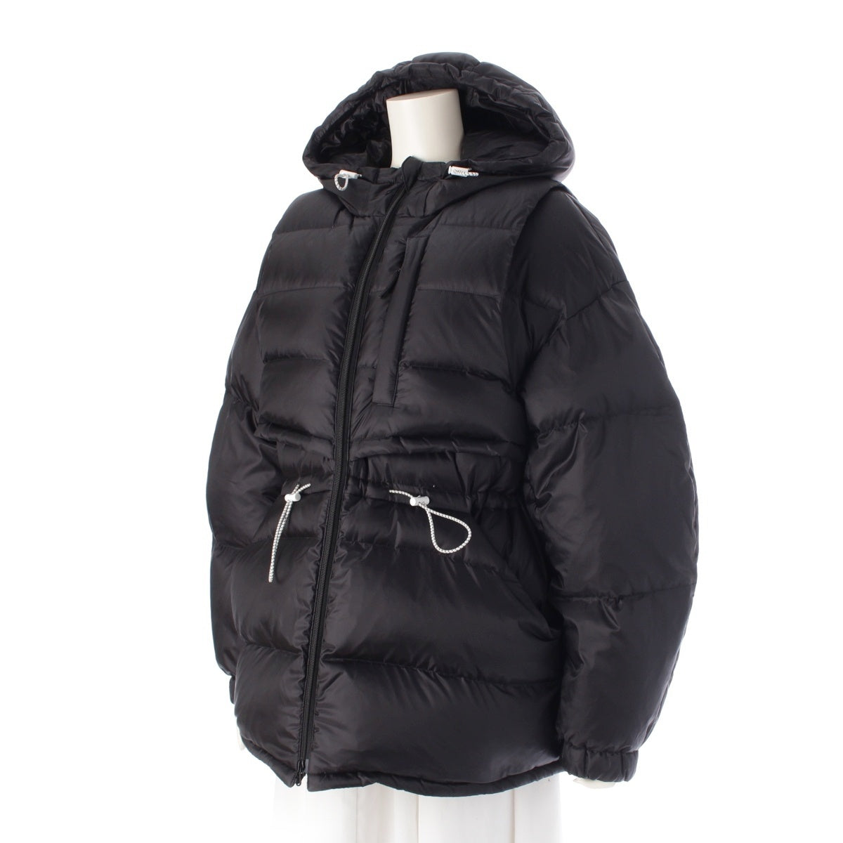 Nagonstans Nylon Layered Zip Up Down jacket Hooded Outerwear 470HA830-1070 black S