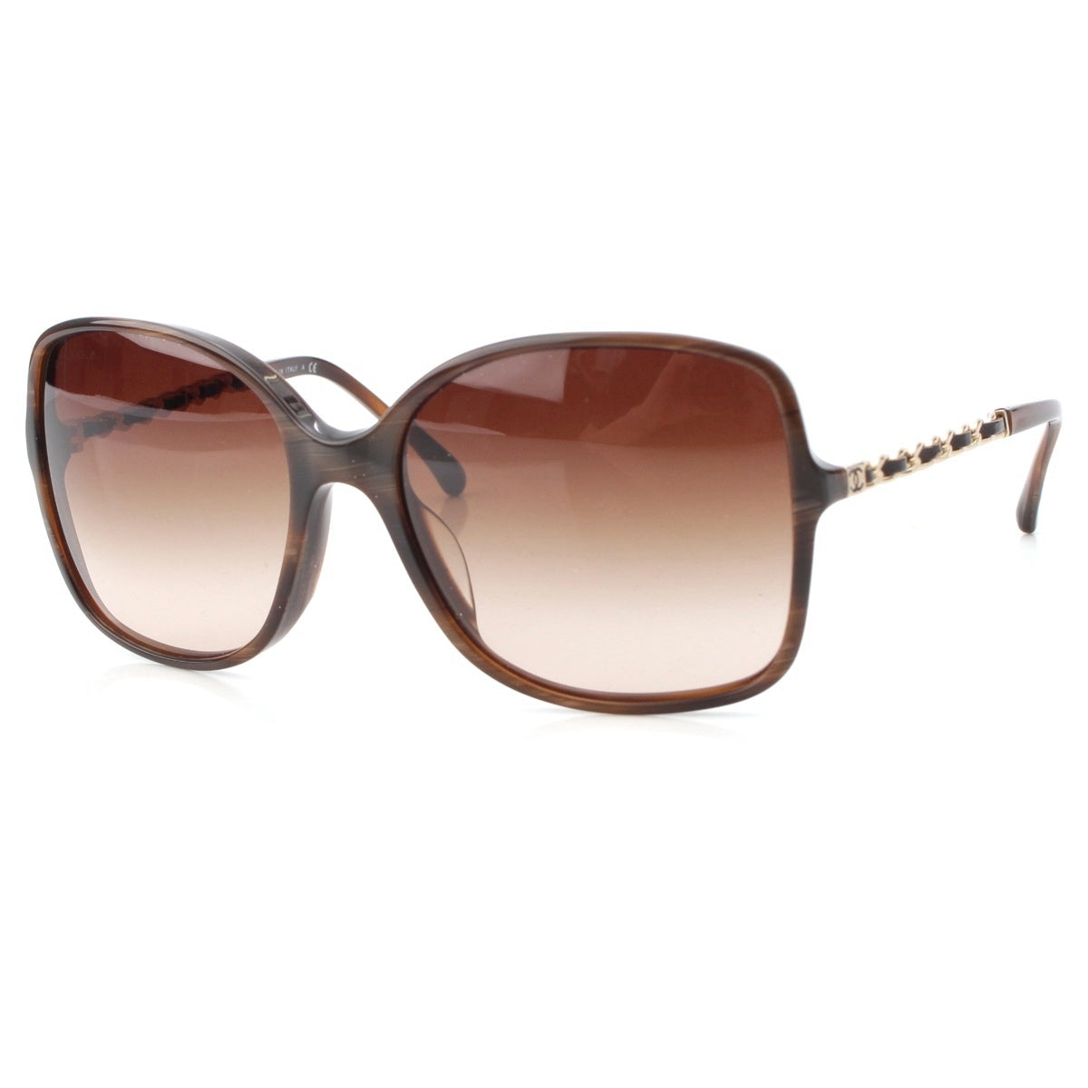 CHANEL COCO Mark Chain motif gradation sunglasses glasses eyewear Brown 57□17 135