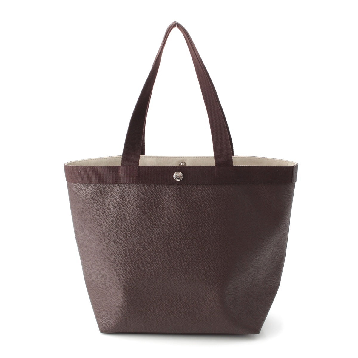 Herve Chapelier Coated Canvas Square Tote Bag 708GP mocha brown Large size