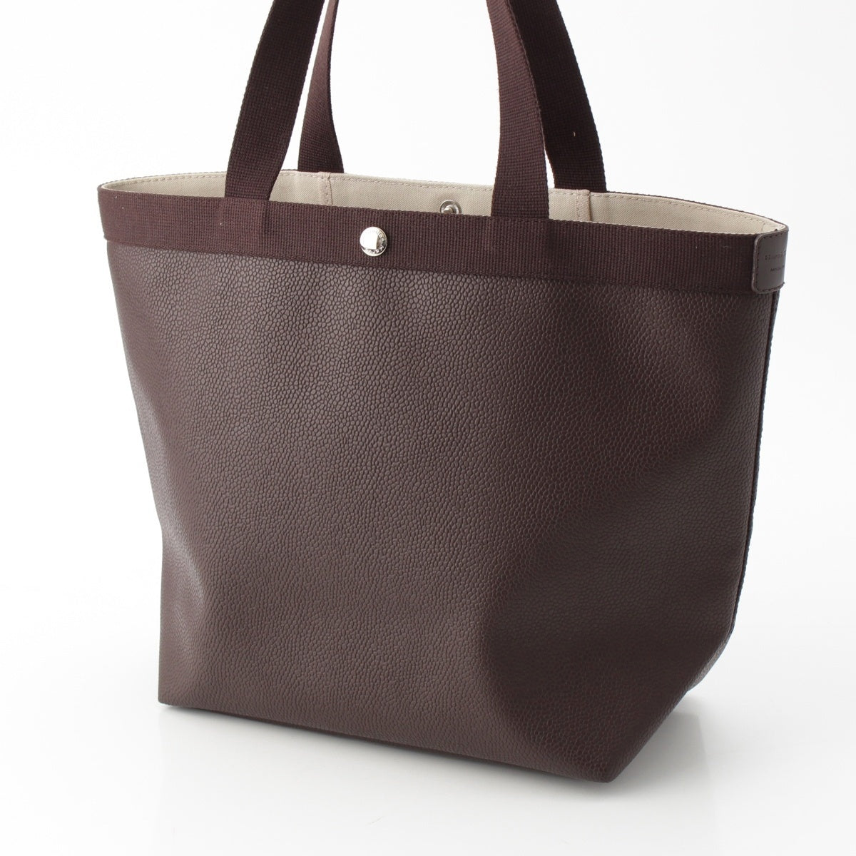 Herve Chapelier Coated Canvas Square Tote Bag 708GP mocha brown Large size