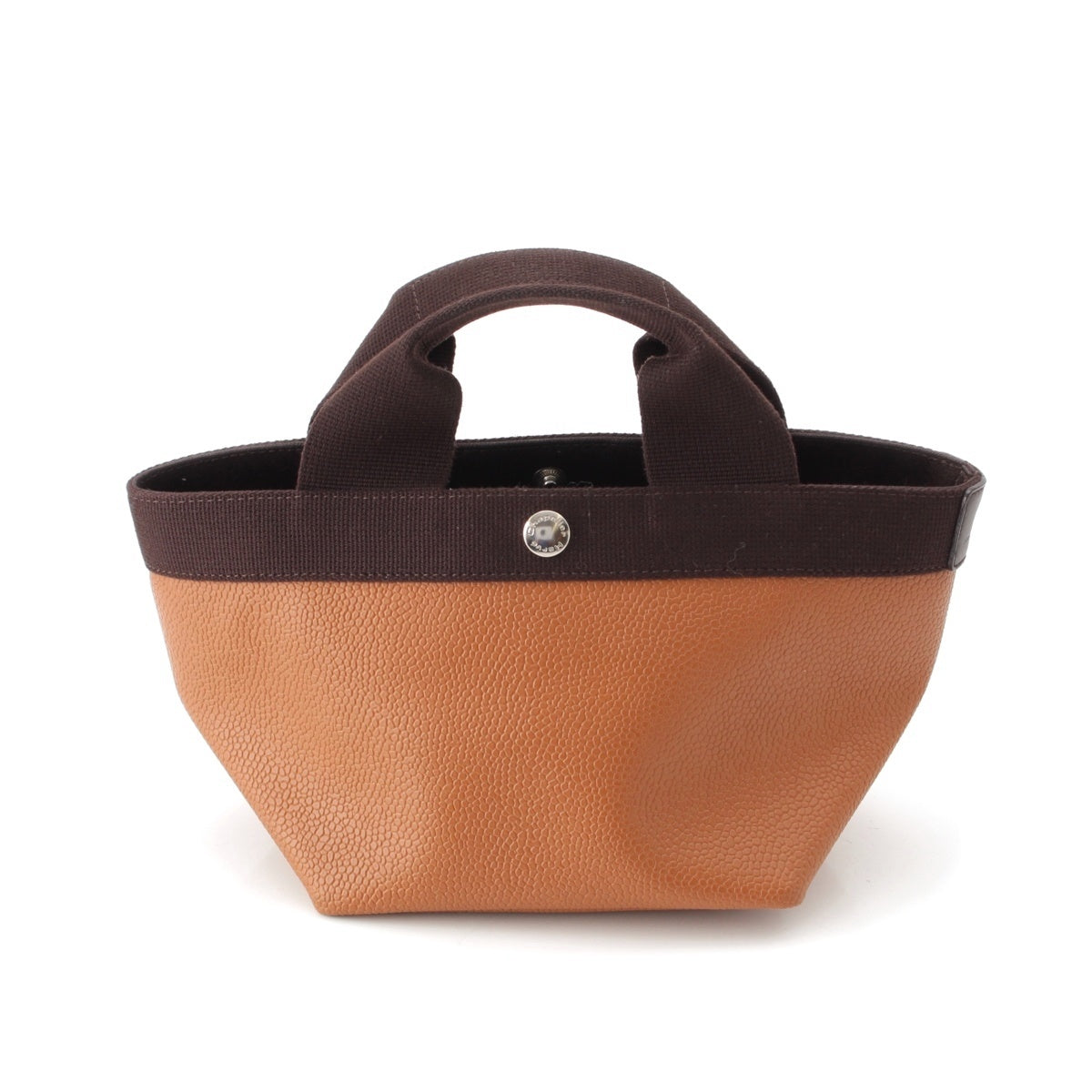 Herve Chapelier Luxe boat-shaped tote S Canvas leather Handbag 701GP Vigogne Mocha