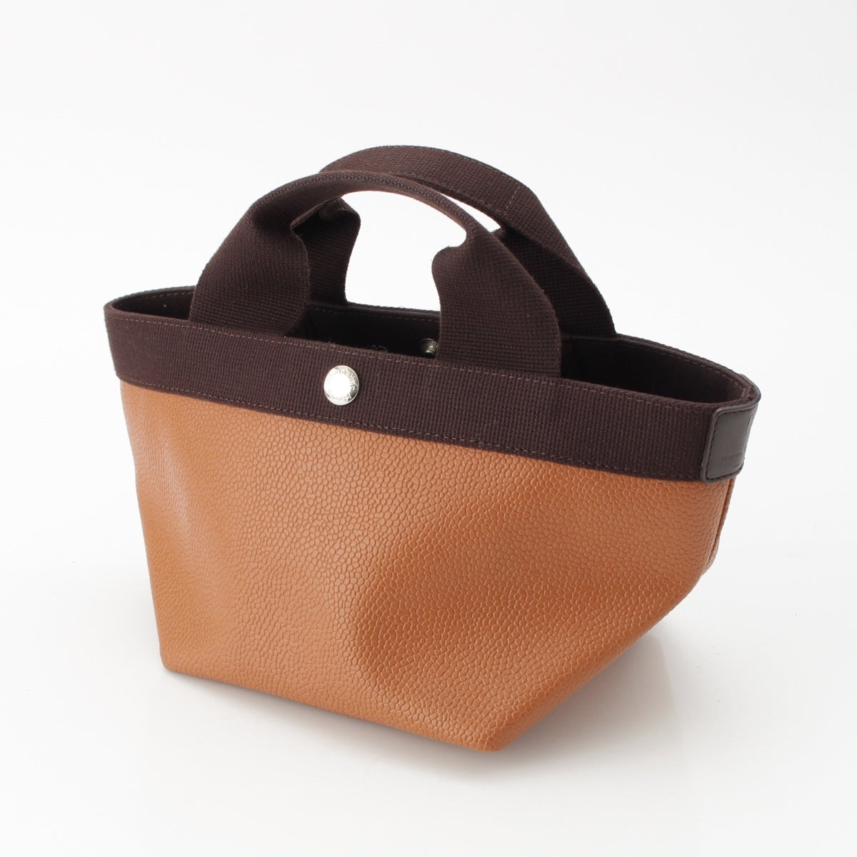 Herve Chapelier Luxe boat-shaped tote S Canvas leather Handbag 701GP Vigogne Mocha