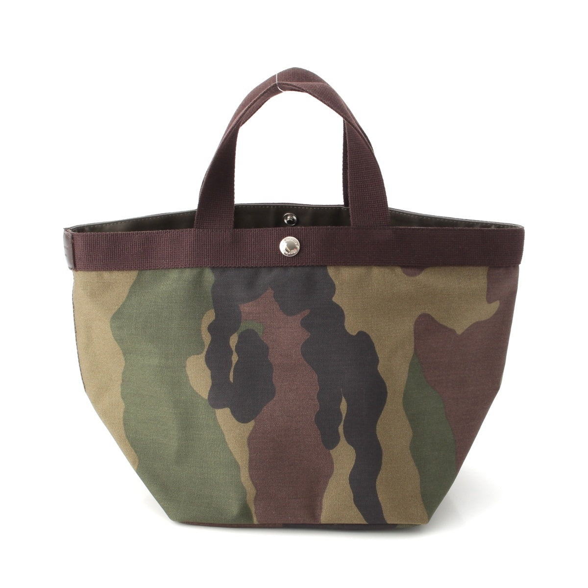 Herve Chapelier Cordura nylon Medium Boat Camouflage Tote Bag 707W Brown green