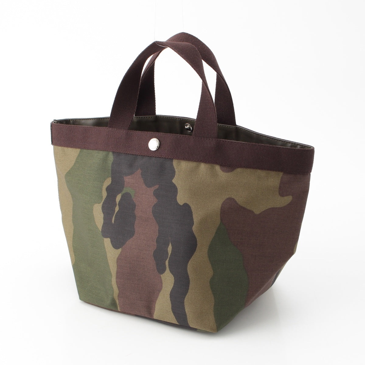 Herve Chapelier Cordura nylon Medium Boat Camouflage Tote Bag 707W Brown green