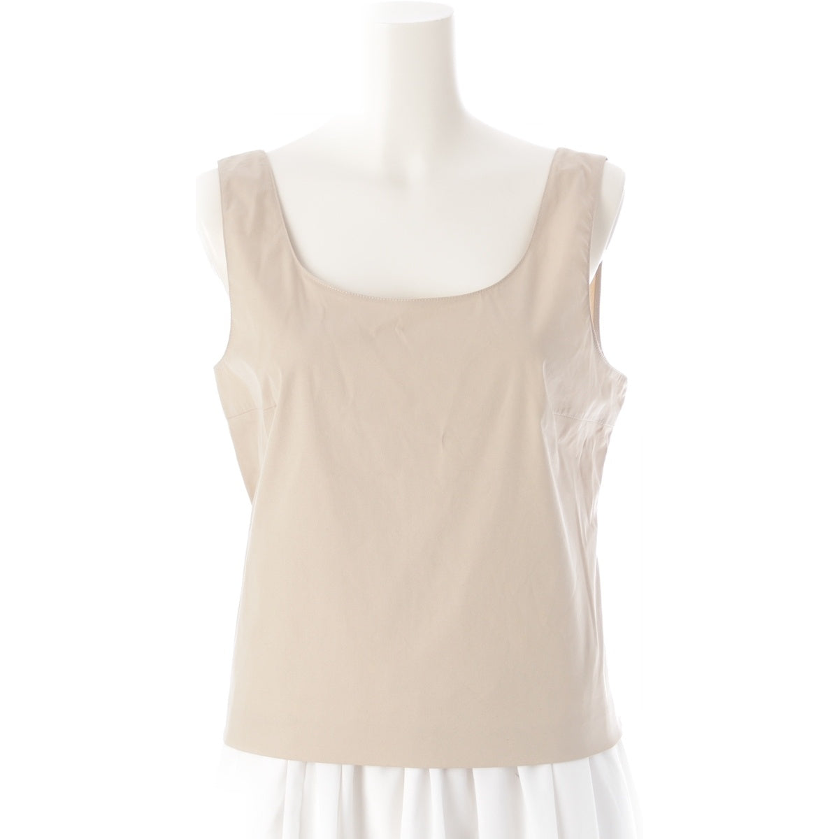 PRADA archive cotton No sleeve blouse tops beige 40