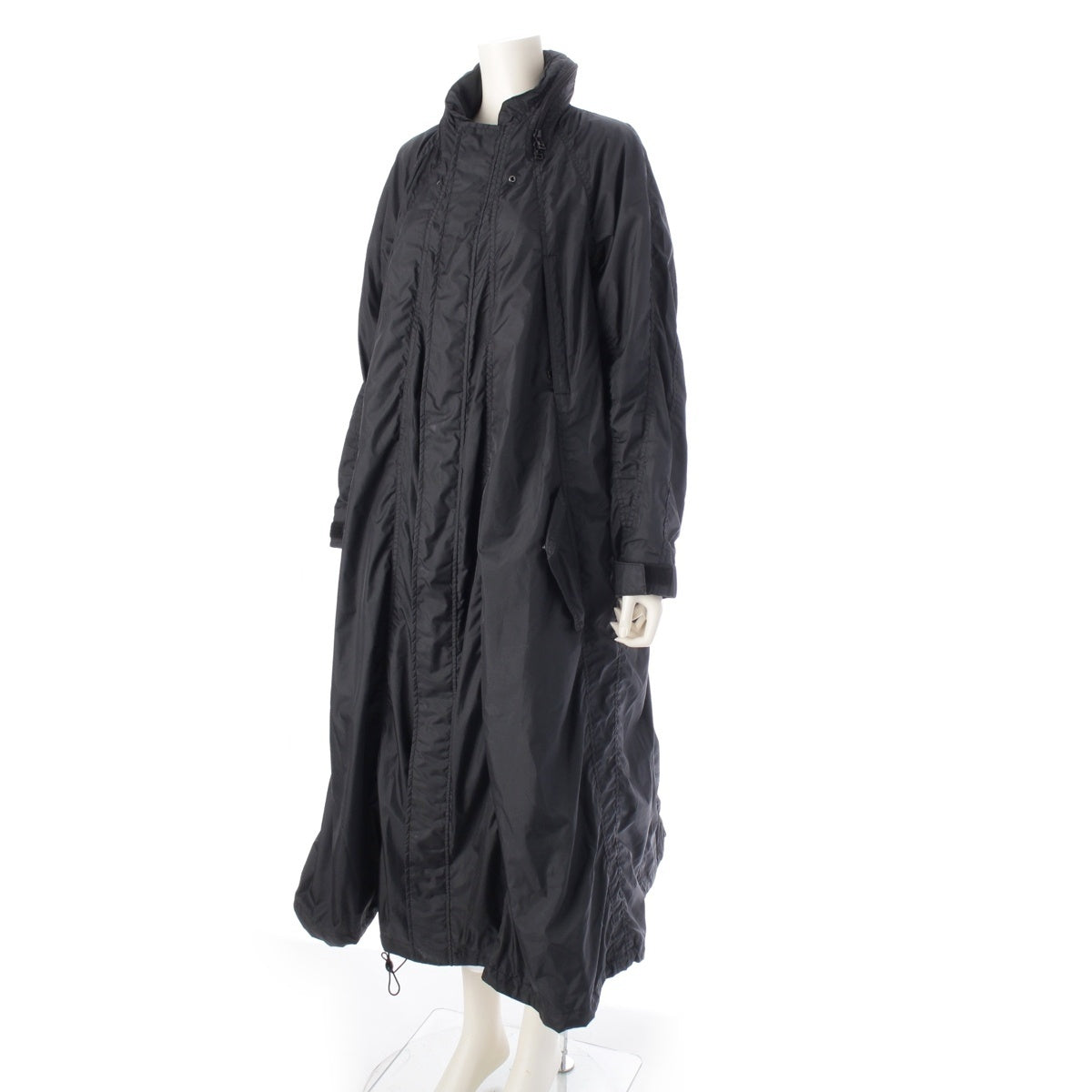 ISSEY MIYAKE Nylon zip up parachute long coat outer IM31FA406 black 3