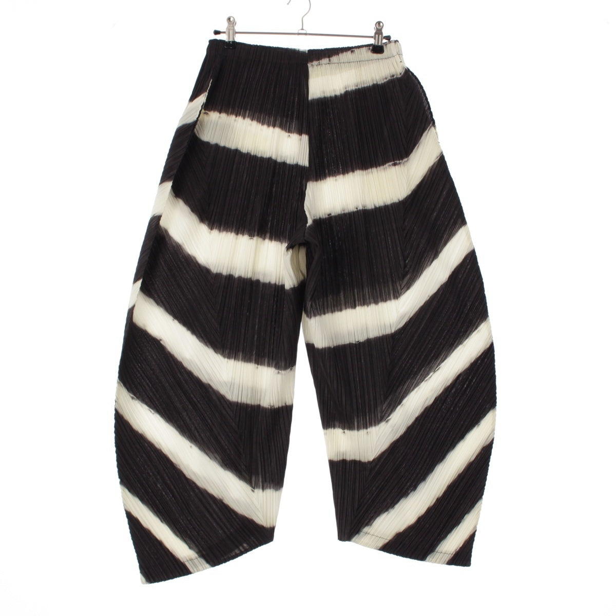 PLEATS PLEASE ISSEY  Border Indigo Print Variation Pants Bottoms PP51-JF681 Black White 4