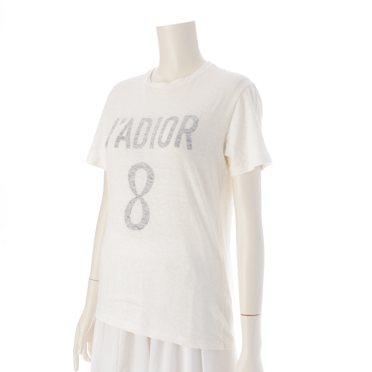 Dior Cotton x linen J’ADIOR 8 Short sleeve T-shirt tops 843T03TC428 white XS