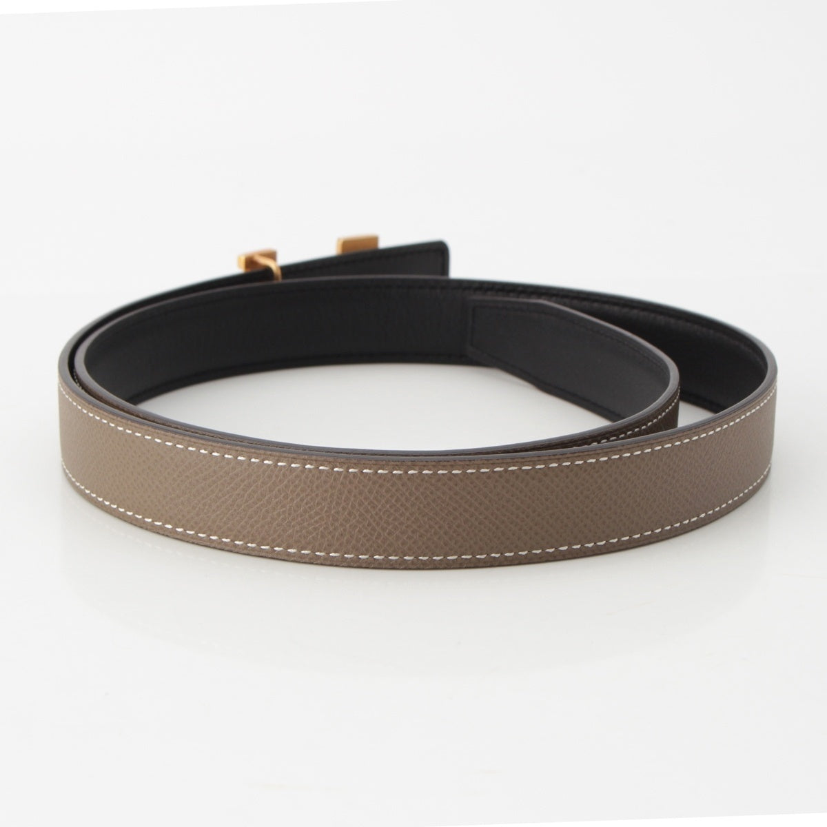 HERMES Constance H Belt belt Gold Metal black 33.5"