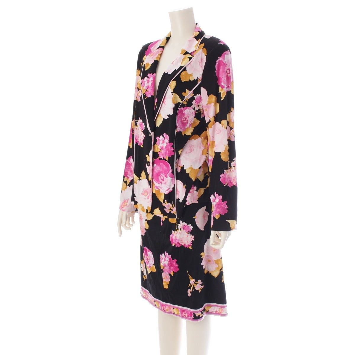 LEONARD fashion Cancan material Jacket Floral Pattern Flower Skirt setup black 42