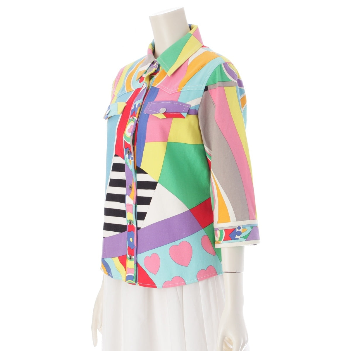 LEONARD SPORT cotton Total Pattern Jacket Long sleeve shirt tops multicolor 40