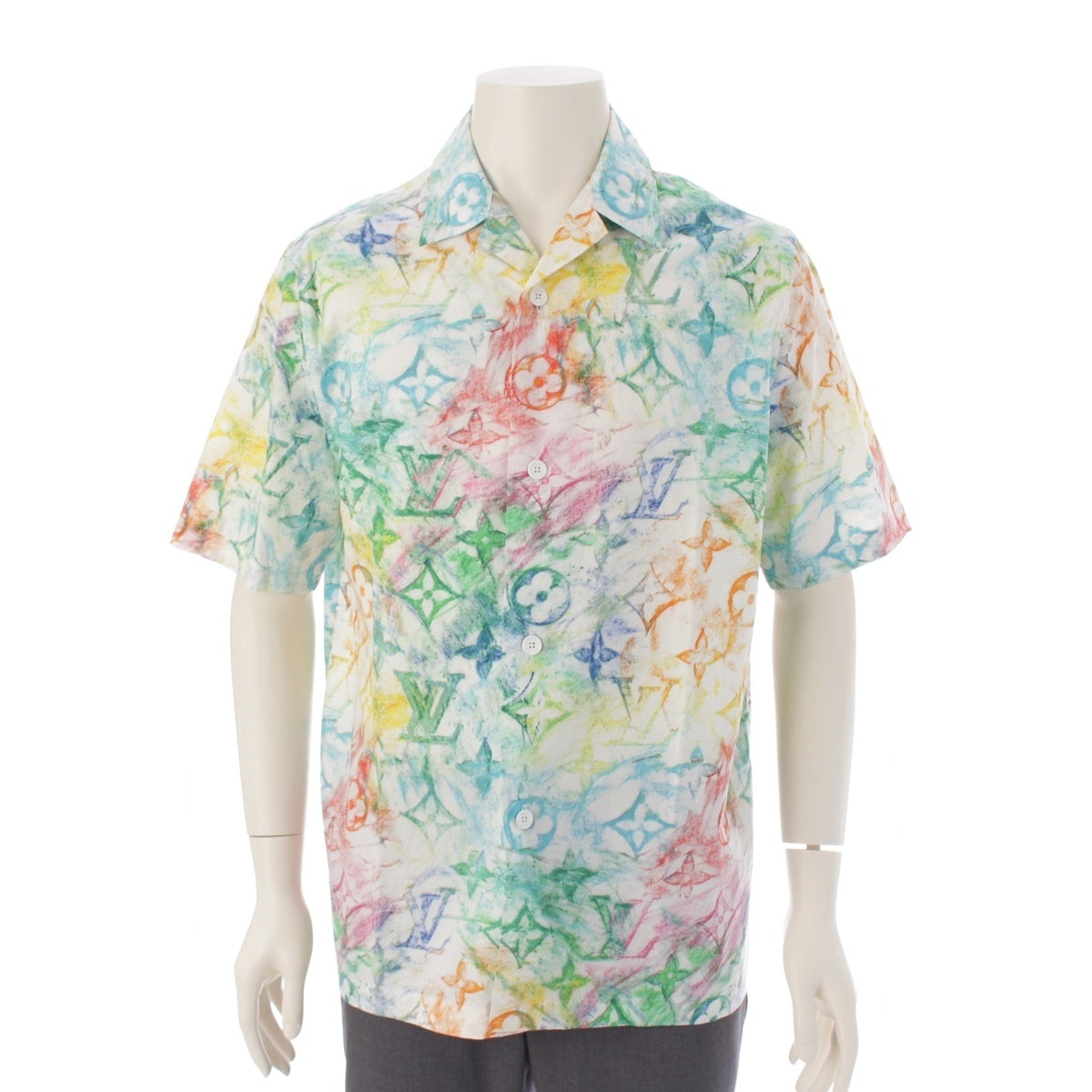 LOUIS VUITTON cotton Pastel Monogram Short Sleeve Short sleeve shirt tops HKS18W Multicolor white S