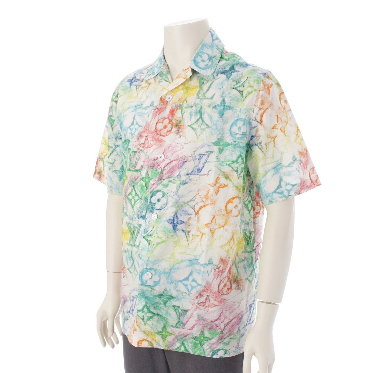 LOUIS VUITTON cotton Pastel Monogram Short Sleeve Short sleeve shirt tops HKS18W Multicolor white S