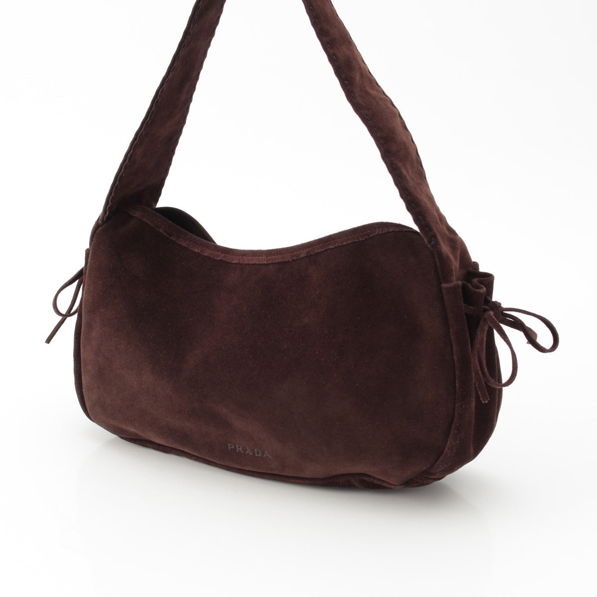 PRADA suede Shoulder Bag Brown