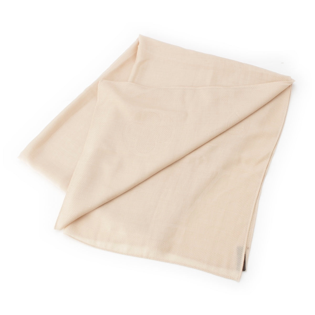 LOUIS VUITTON Cashmere Silk Monogram stall shawl beige