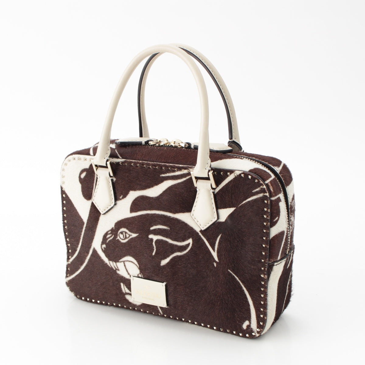 Valentino Garavani Harako Studded Panther 2way Shoulder Handbag NW1B0A34CQY Brown