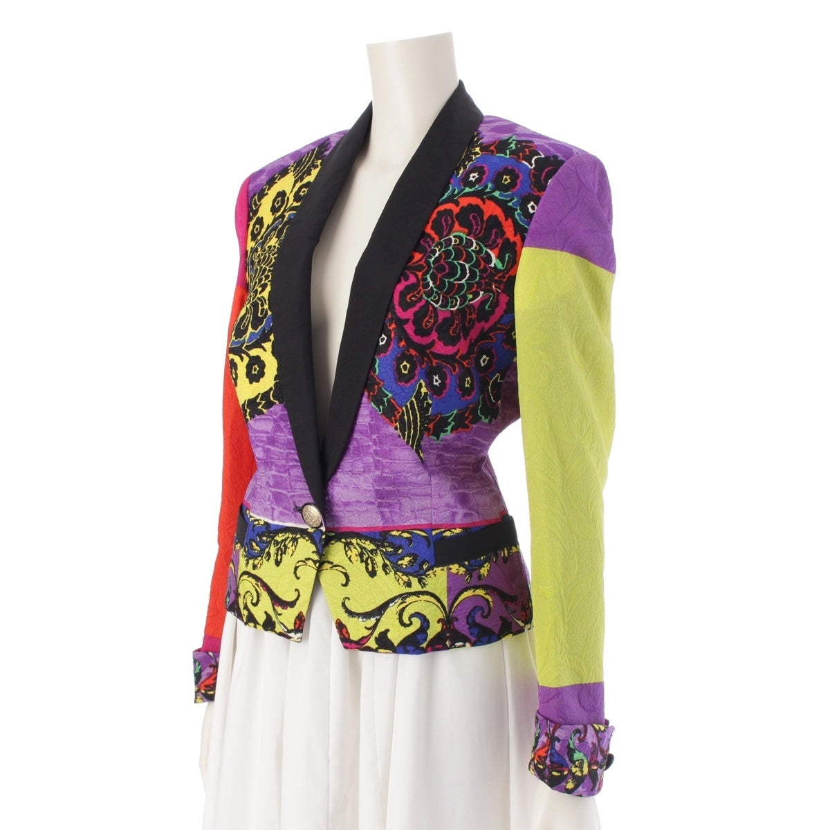 Gianni Versace Silk nylon Design All-over pattern tailored jacket tops multicolor 40
