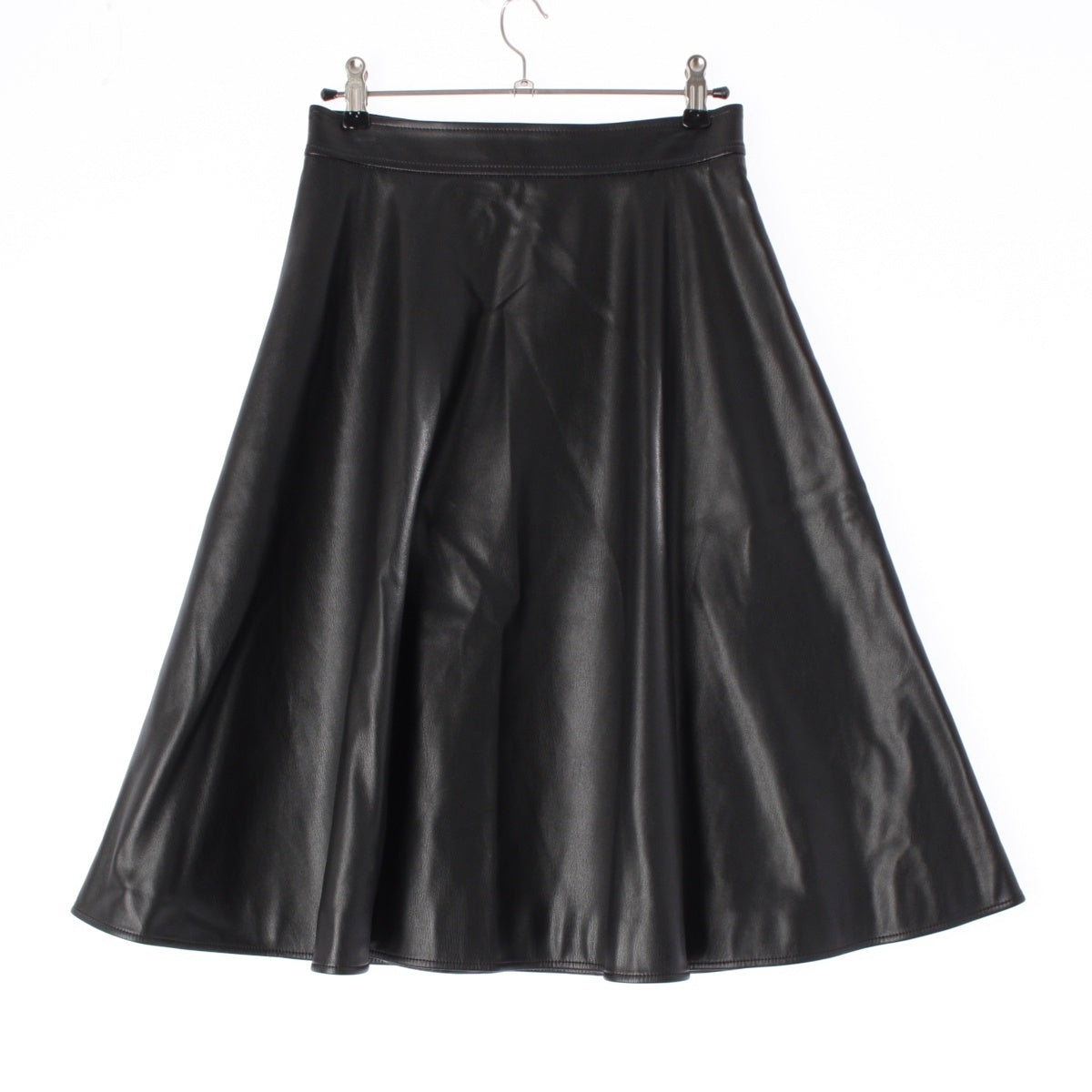 FOXEY NEW YORK COLLECTION JAZZ SWING Flared faux leather skirt 39223 black 38