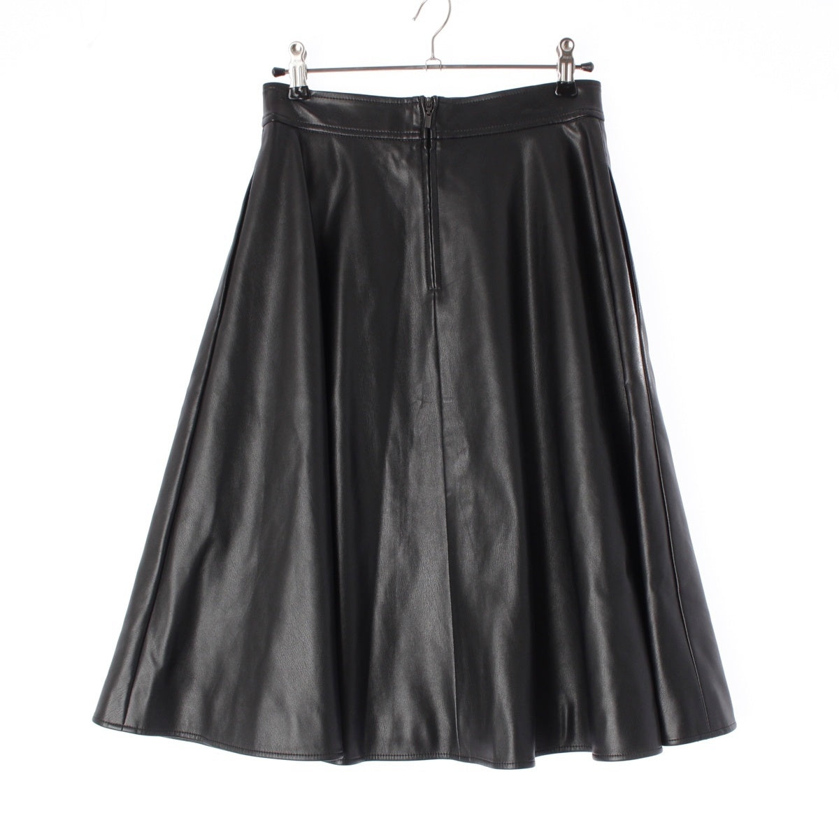FOXEY NEW YORK COLLECTION JAZZ SWING Flared faux leather skirt 39223 black 38