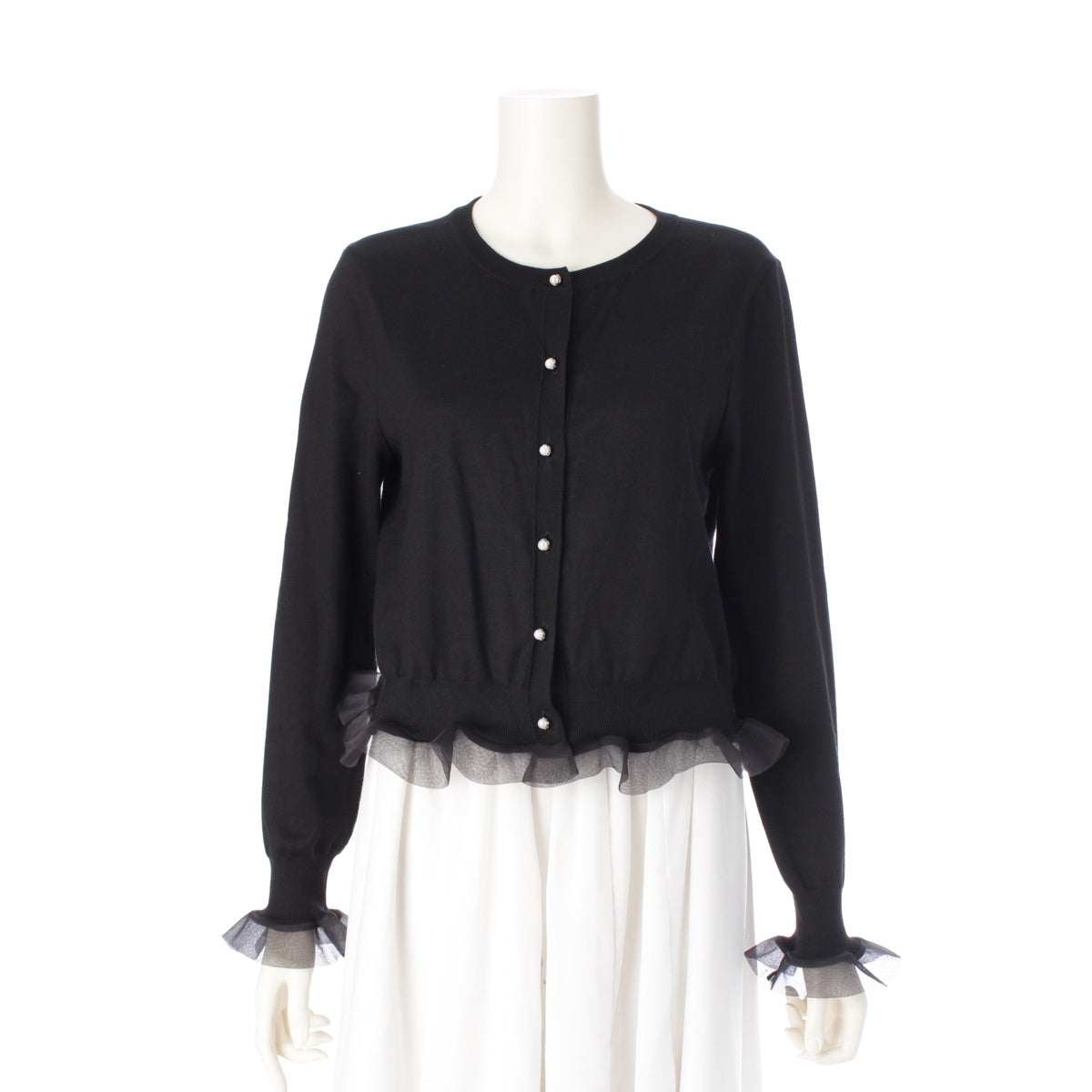 FOXEY silk Blossom cardigan tops 44142 black 40