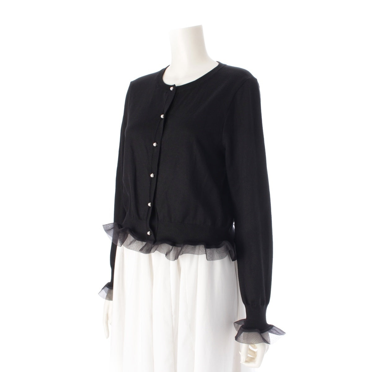 FOXEY silk Blossom cardigan tops 44142 black 40