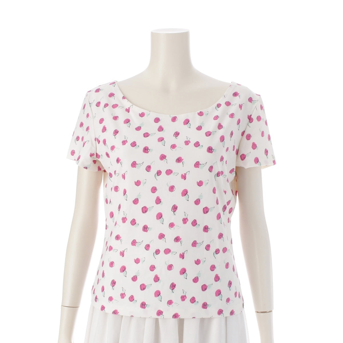 CHANEL Maillot material: Nylon With logo Short sleeve T-shirt P13561 White pink 44