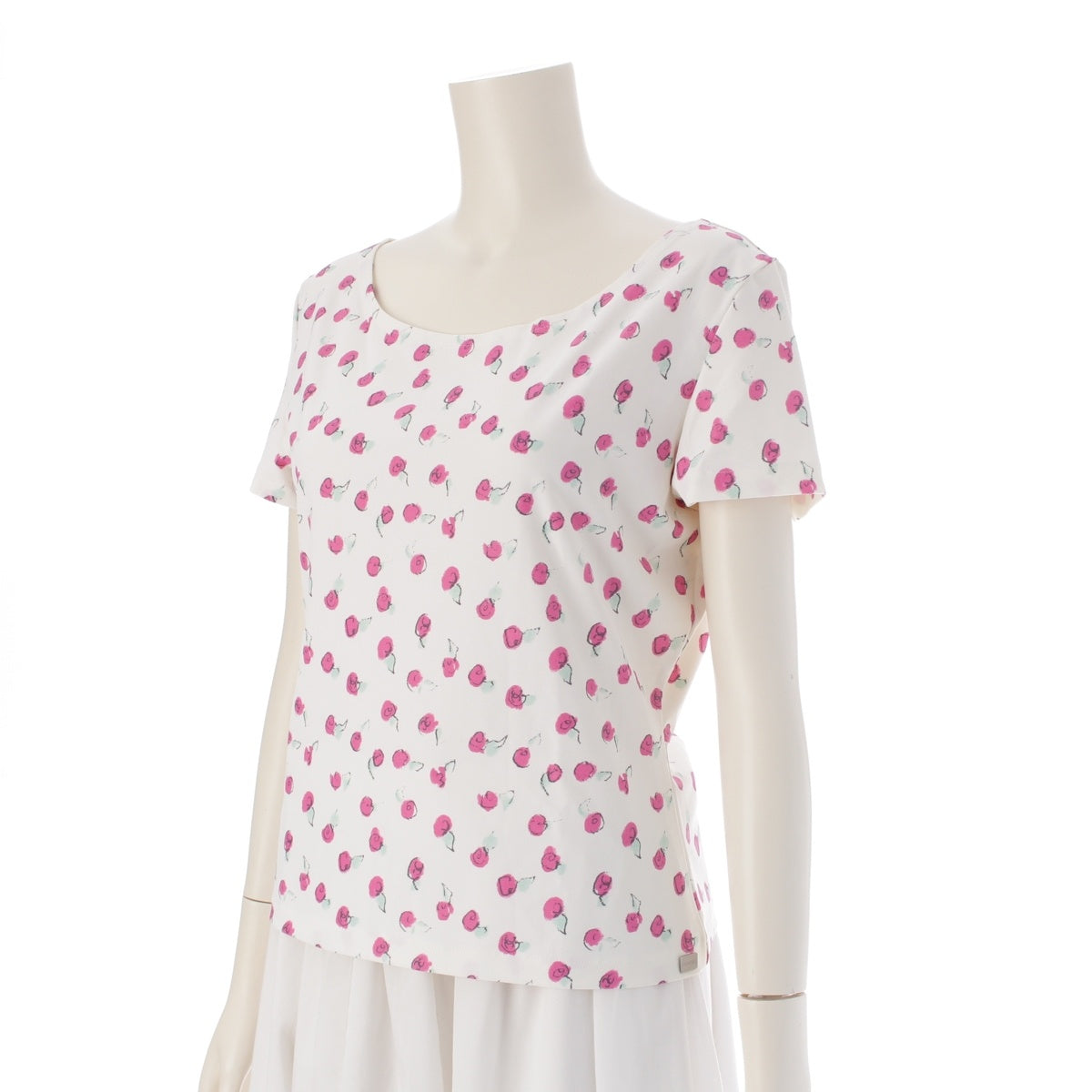 CHANEL Maillot material: Nylon With logo Short sleeve T-shirt P13561 White pink 44