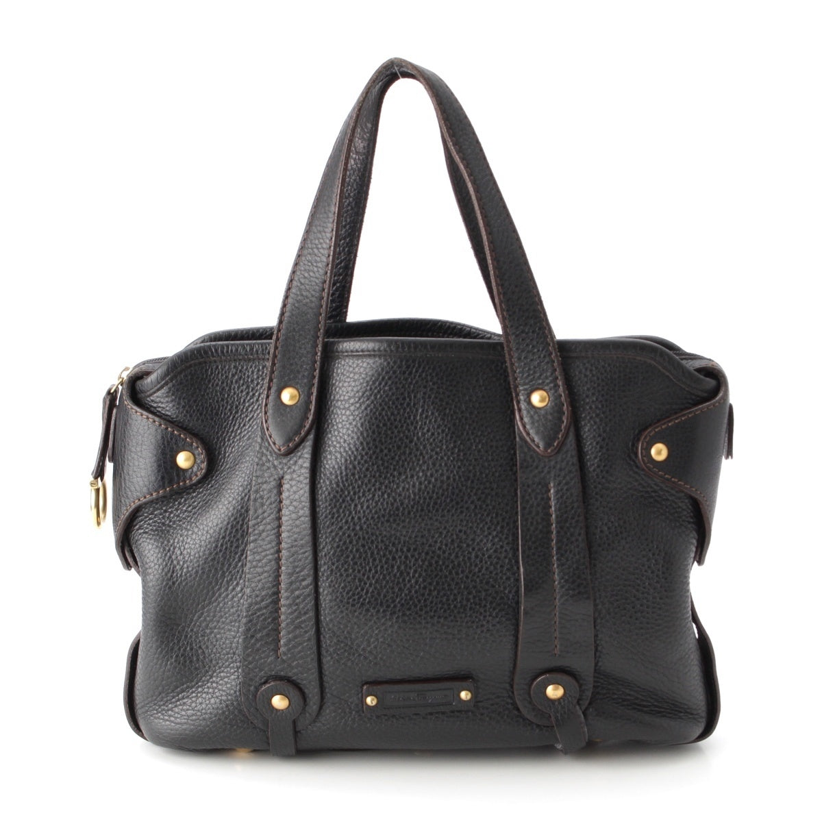 Salvatore Ferragamo Gancini leather Handbag Tote AU-21/6823 black