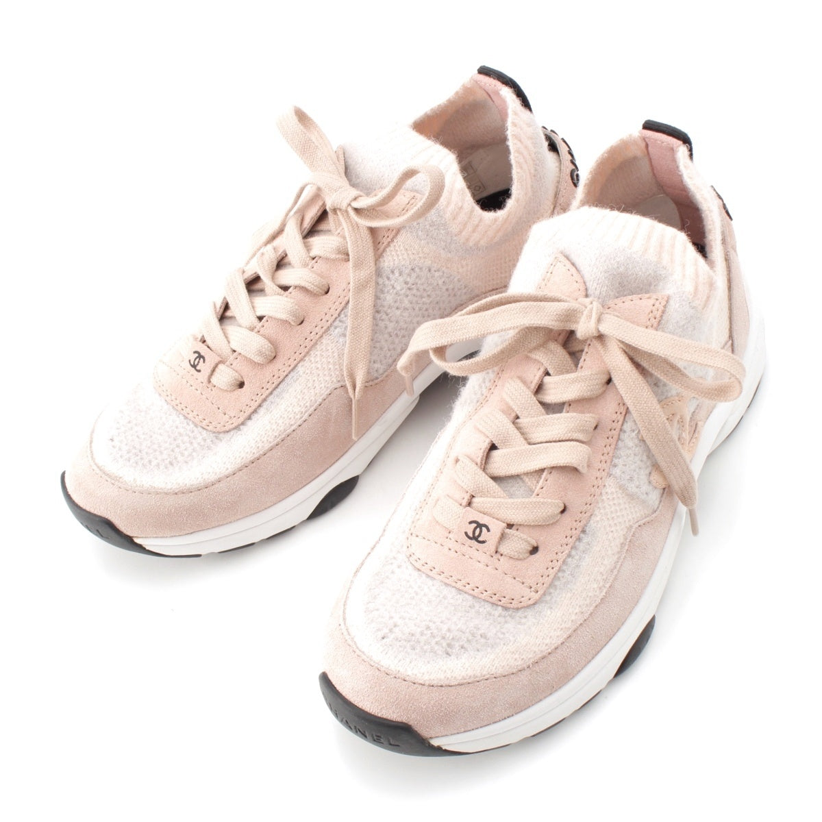CHANEL COCO Mark Knit Socks sneakers shoes G38750 pink 36