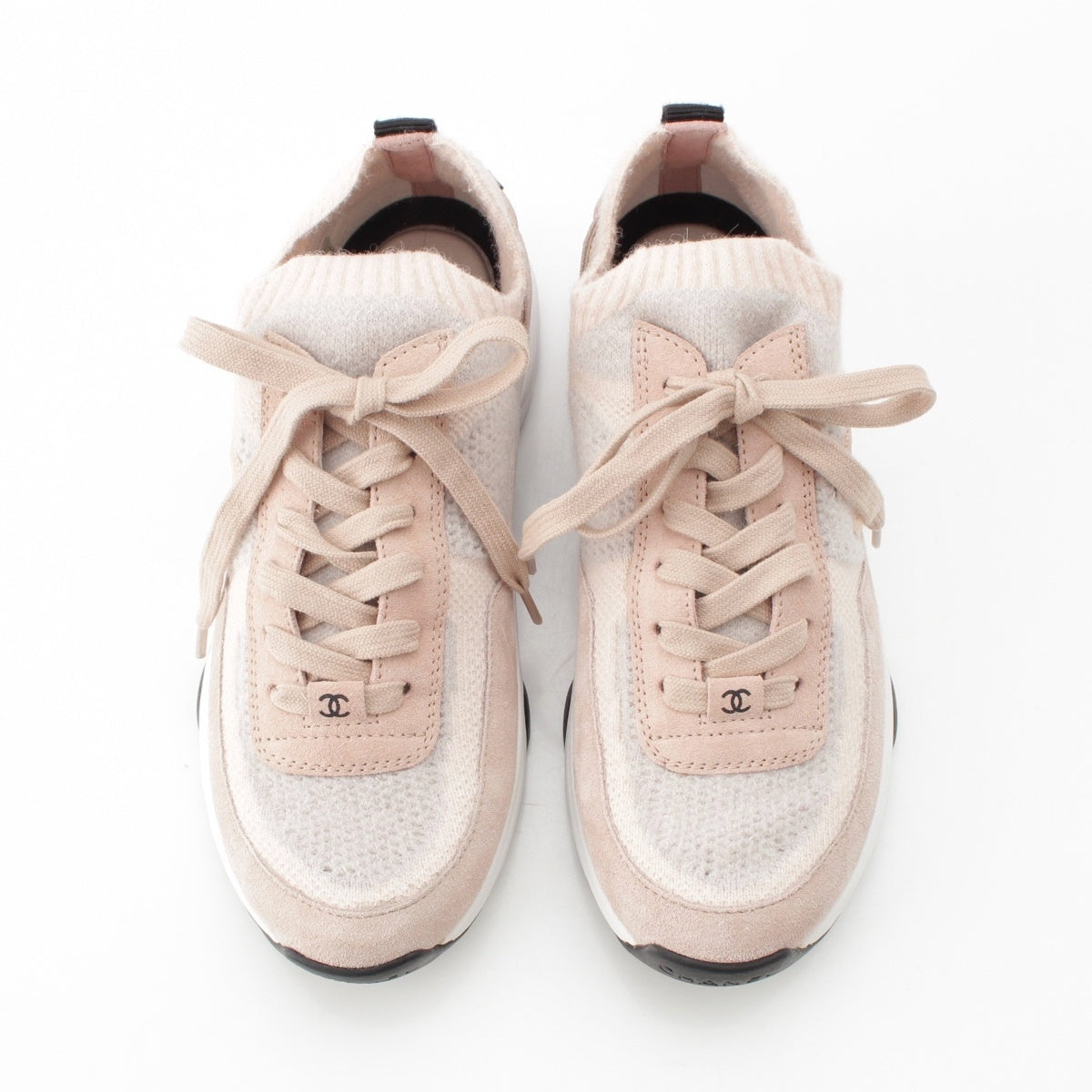 CHANEL COCO Mark Knit Socks sneakers shoes G38750 pink 36