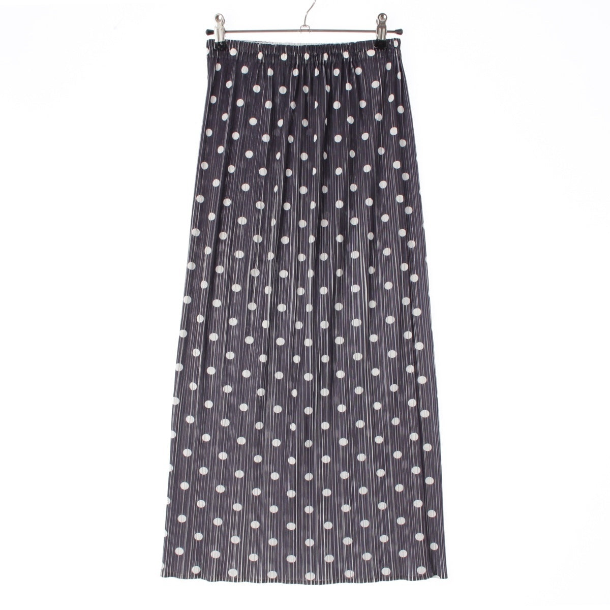 PLEATS PLEASE Dot Pattern Long skirt Black White 1