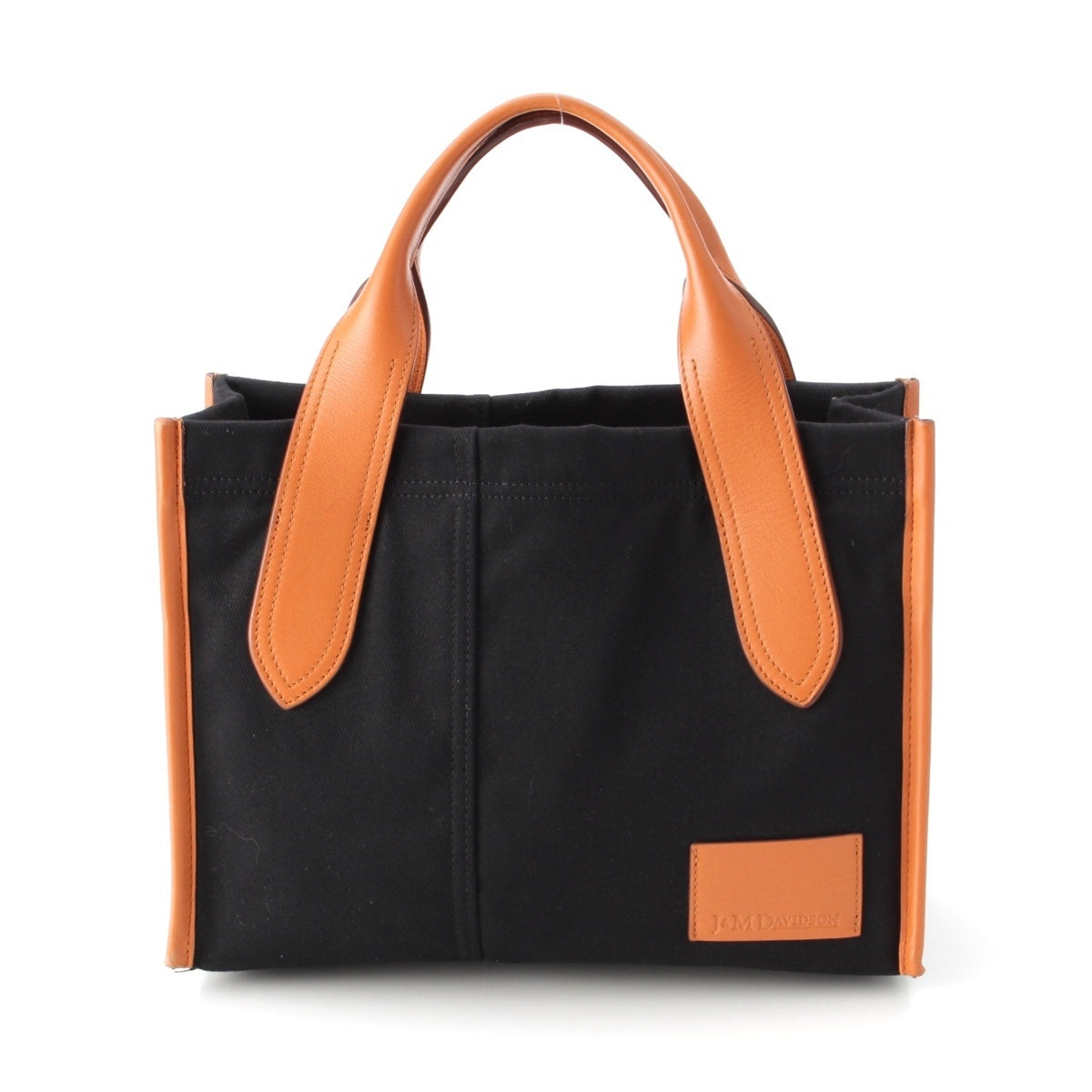 J&M Davidson Canvas leather Babushka Tote Bag Black brown