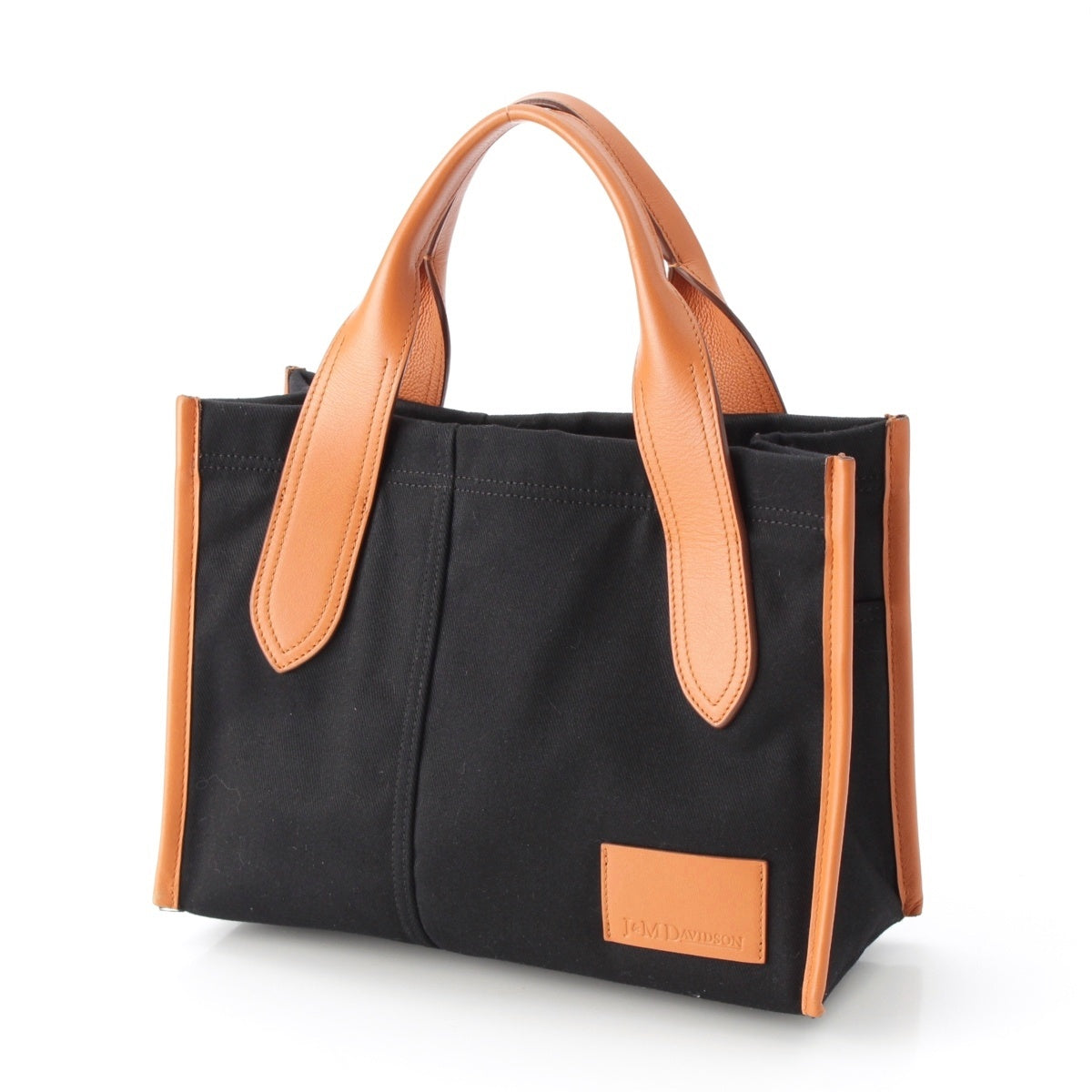 J&M Davidson Canvas leather Babushka Tote Bag Black brown