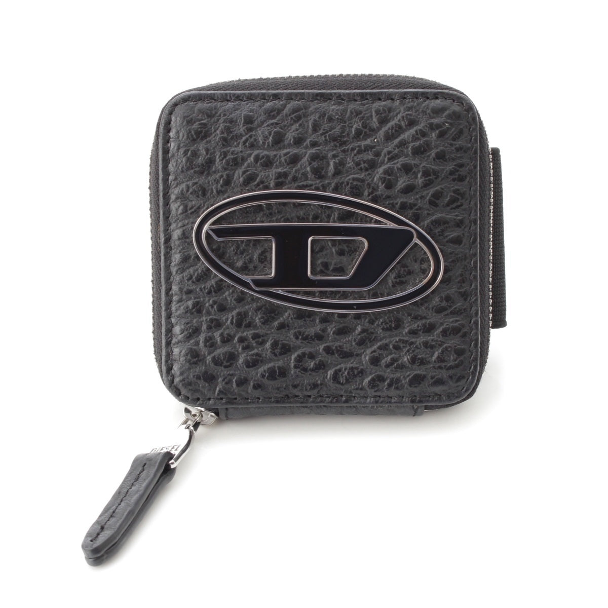 DIESEL leather Logo wristband included Coin case Coin Pocket black