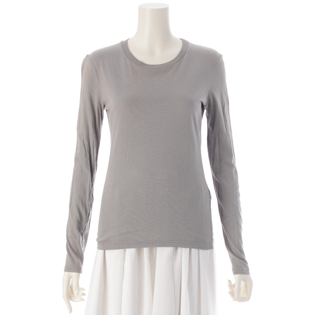 HELMUT LANG cotton Back logo Long sleeve crew neck Long-sleeved T-shirt Cut gray 40