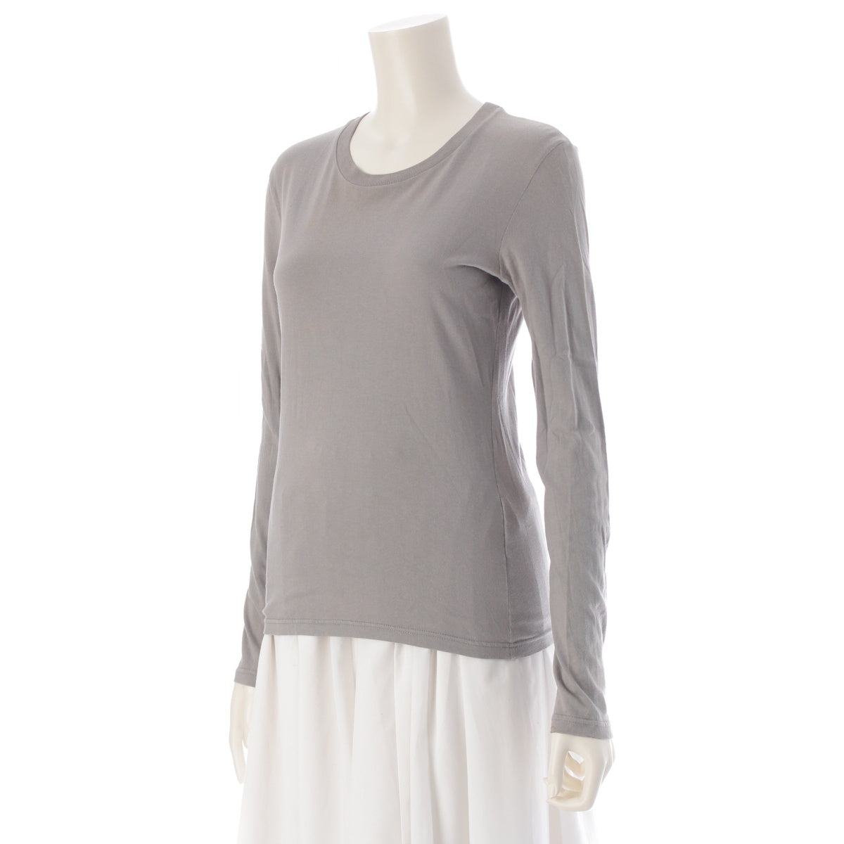 HELMUT LANG cotton Back logo Long sleeve crew neck Long-sleeved T-shirt Cut gray 40