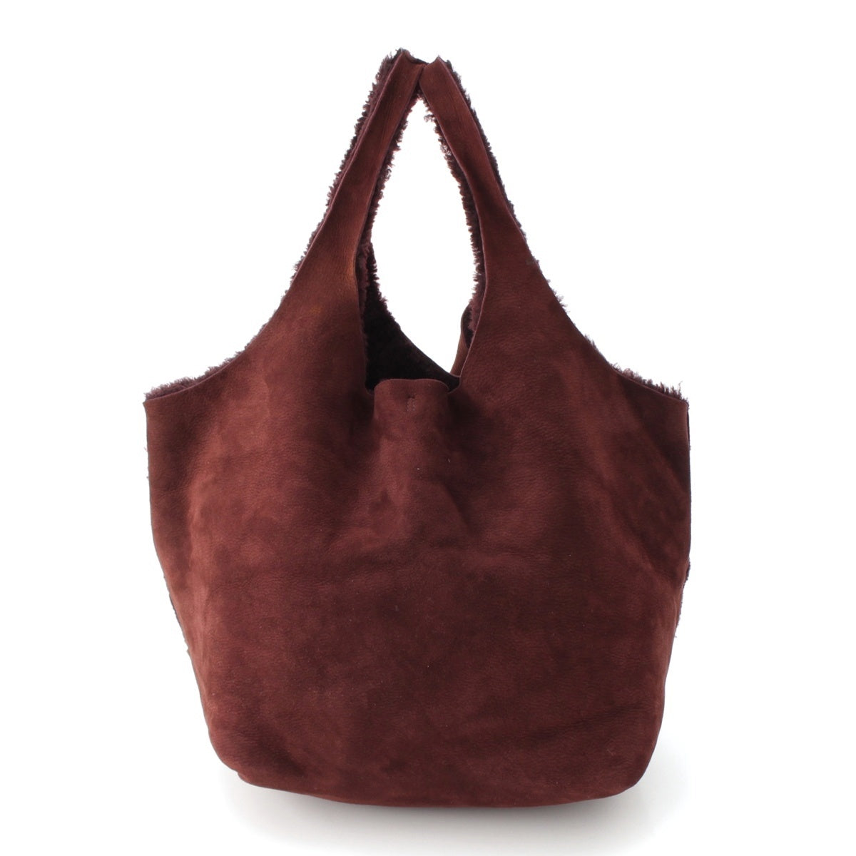 MIUMIU Suede Archives Boa Handbag Dark brown