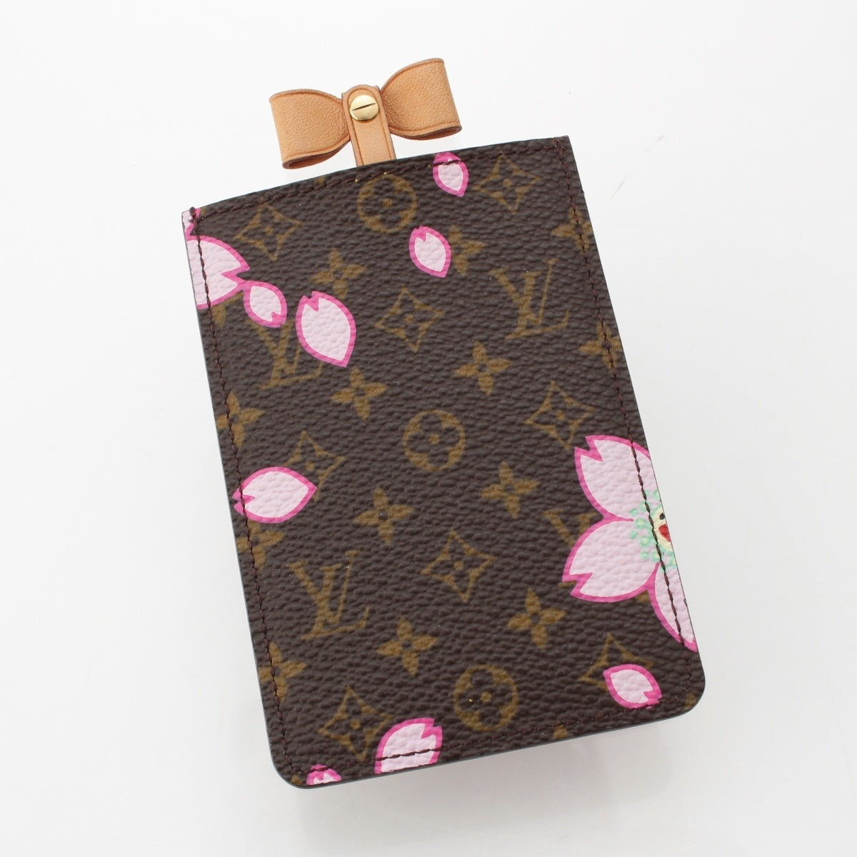 LOUIS VUITTON Monogram Cherry Blossom Etui Miroir Hand mirror compact M92018 Brown