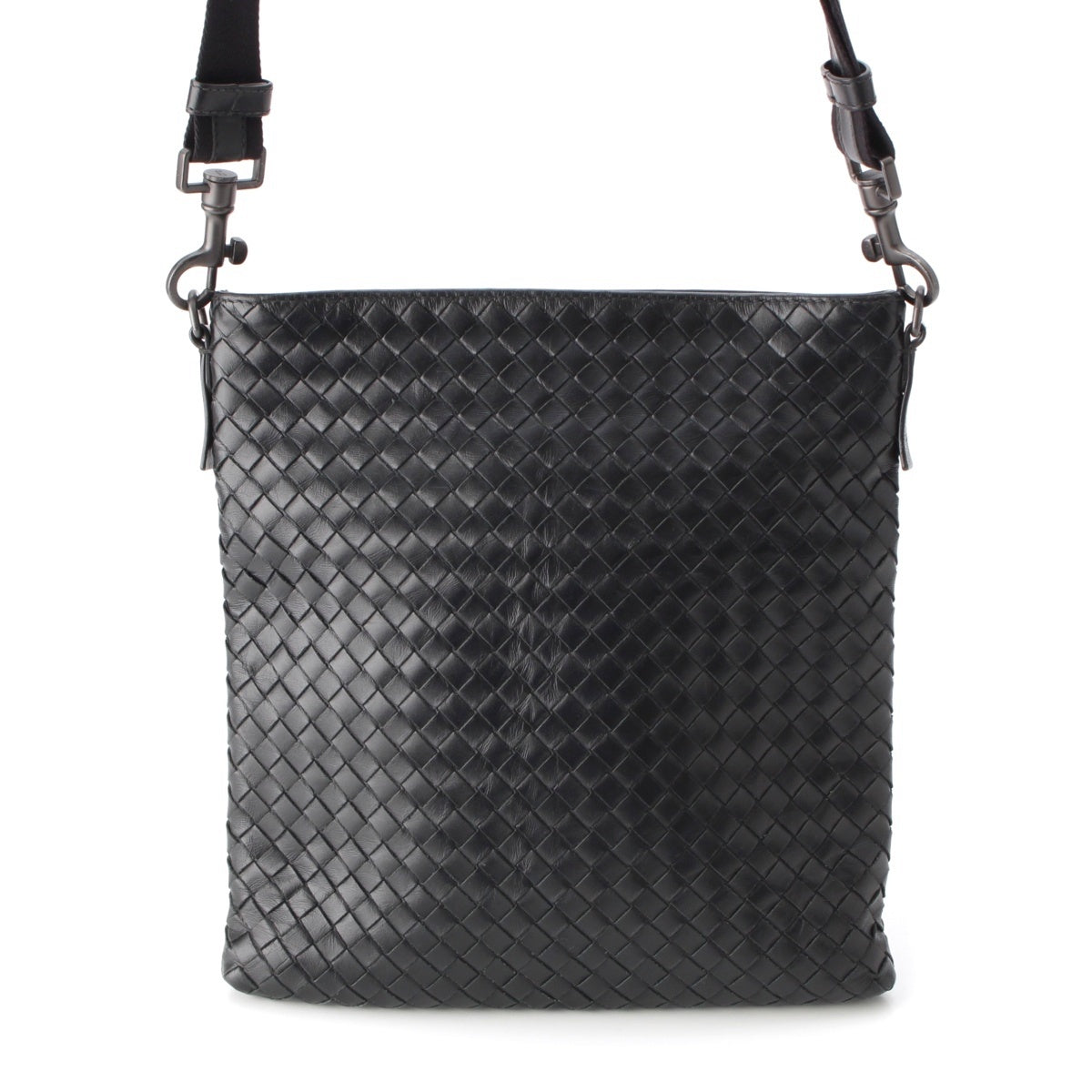 BOTTEGAVENETA leather INTRECCIATO Shoulder Bag black