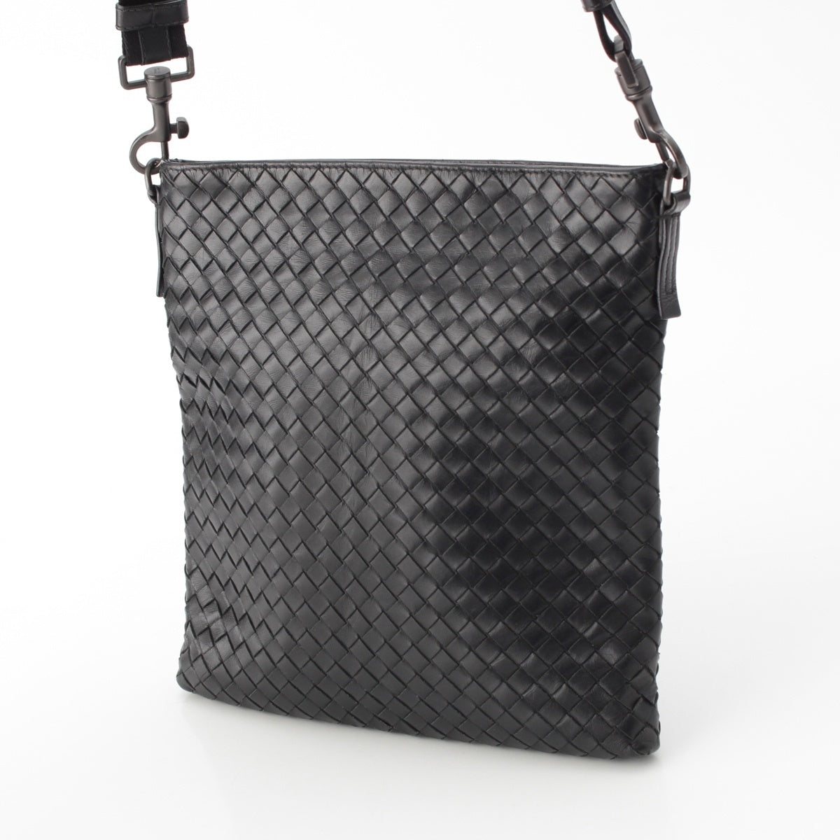 BOTTEGAVENETA leather INTRECCIATO Shoulder Bag black