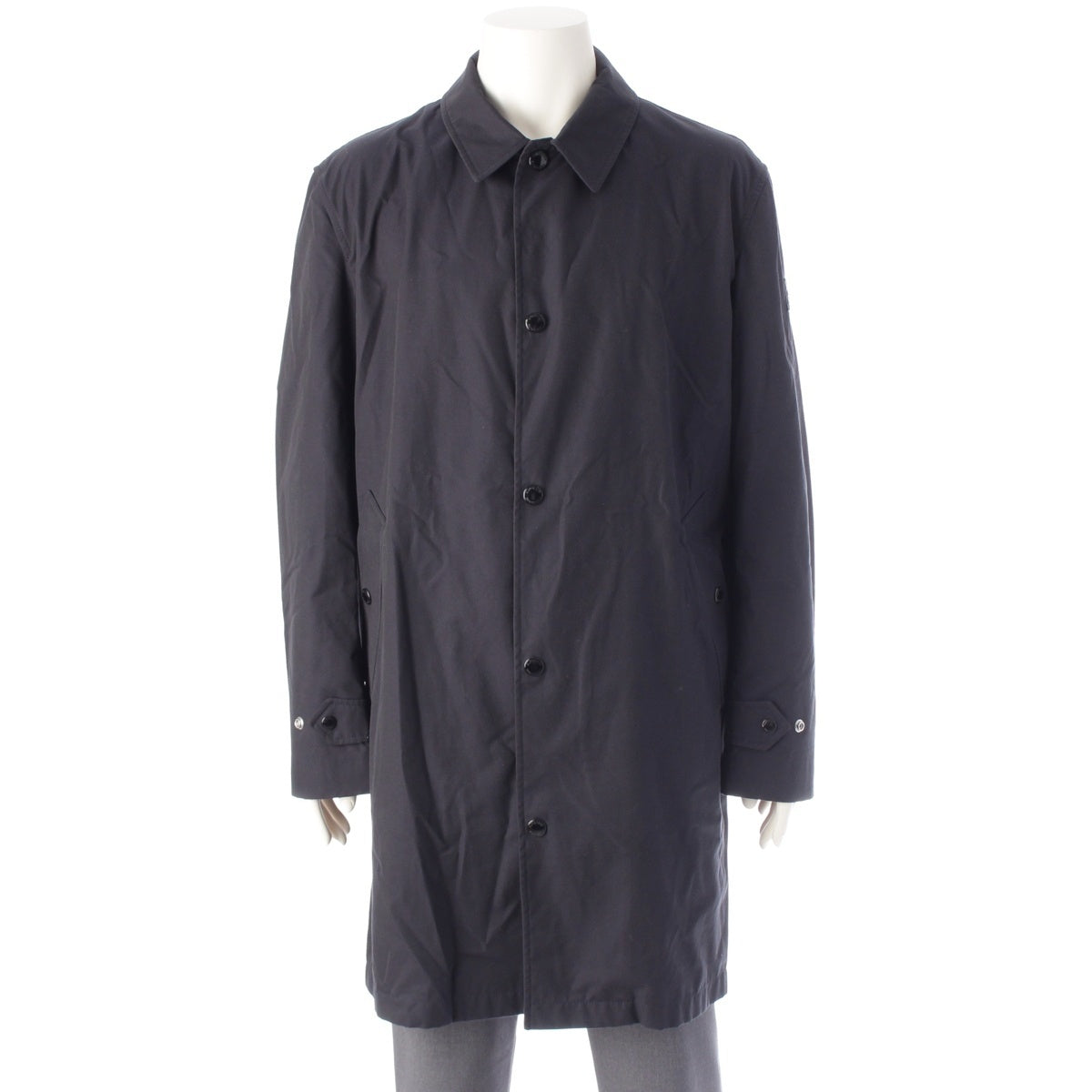 BURBERRY Riccardo Tisci Rubber logo Stainless collar coat outer black 52