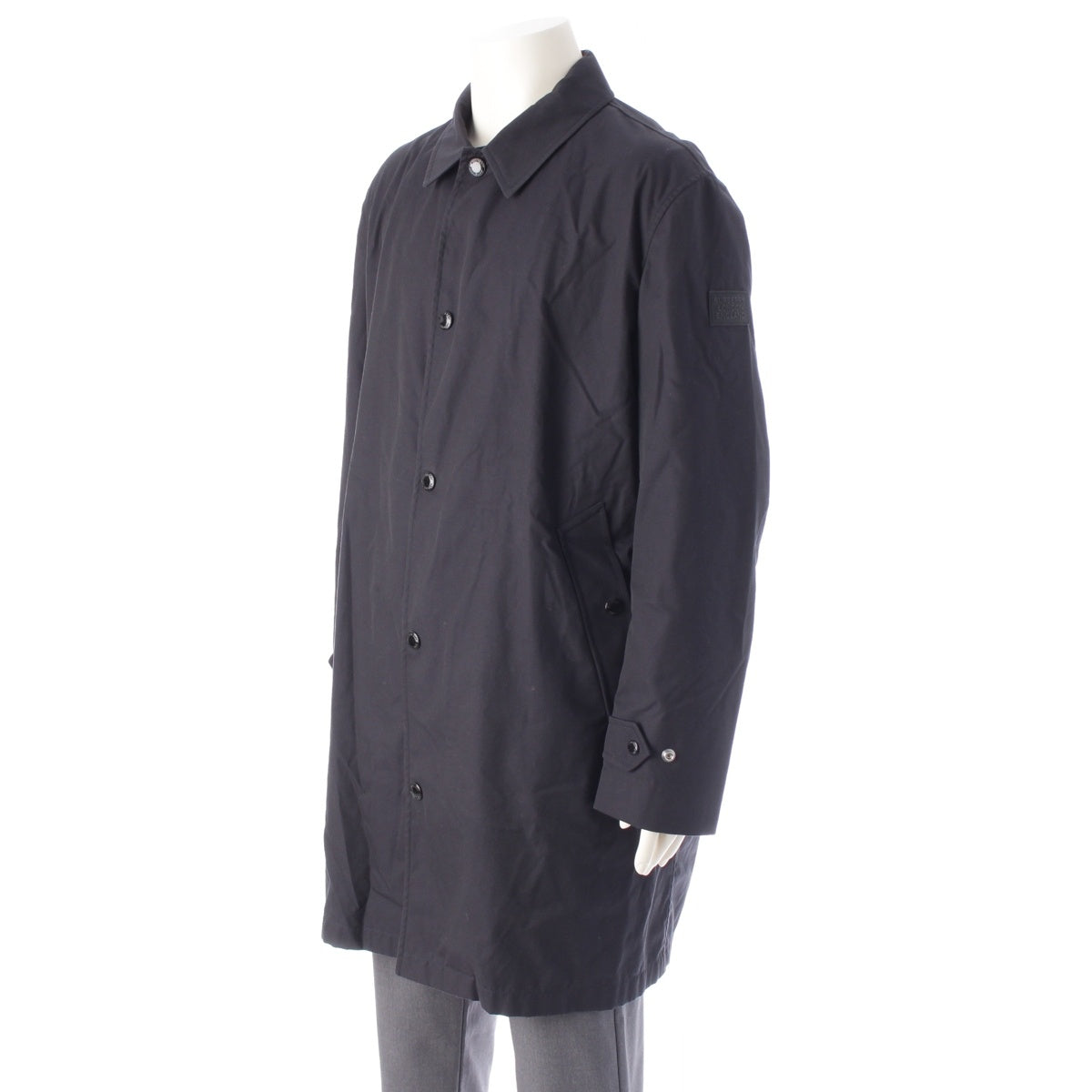 BURBERRY Riccardo Tisci Rubber logo Stainless collar coat outer black 52