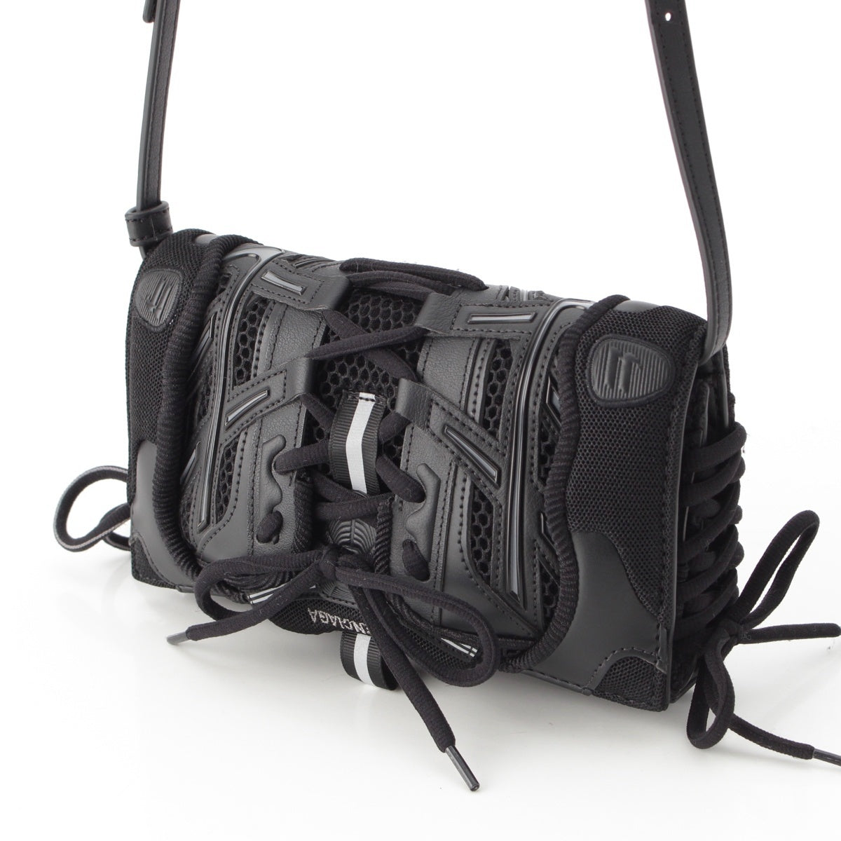 BALENCIAGA Sneakerhead Phone Holder Nylon leather Shoulder Bag 661724 black