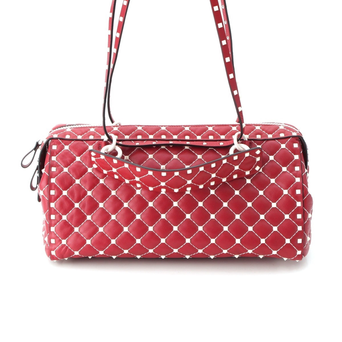 Valentino Garavani leather Studded 2-way clutch Boston bag PW2B0B33RVH Red