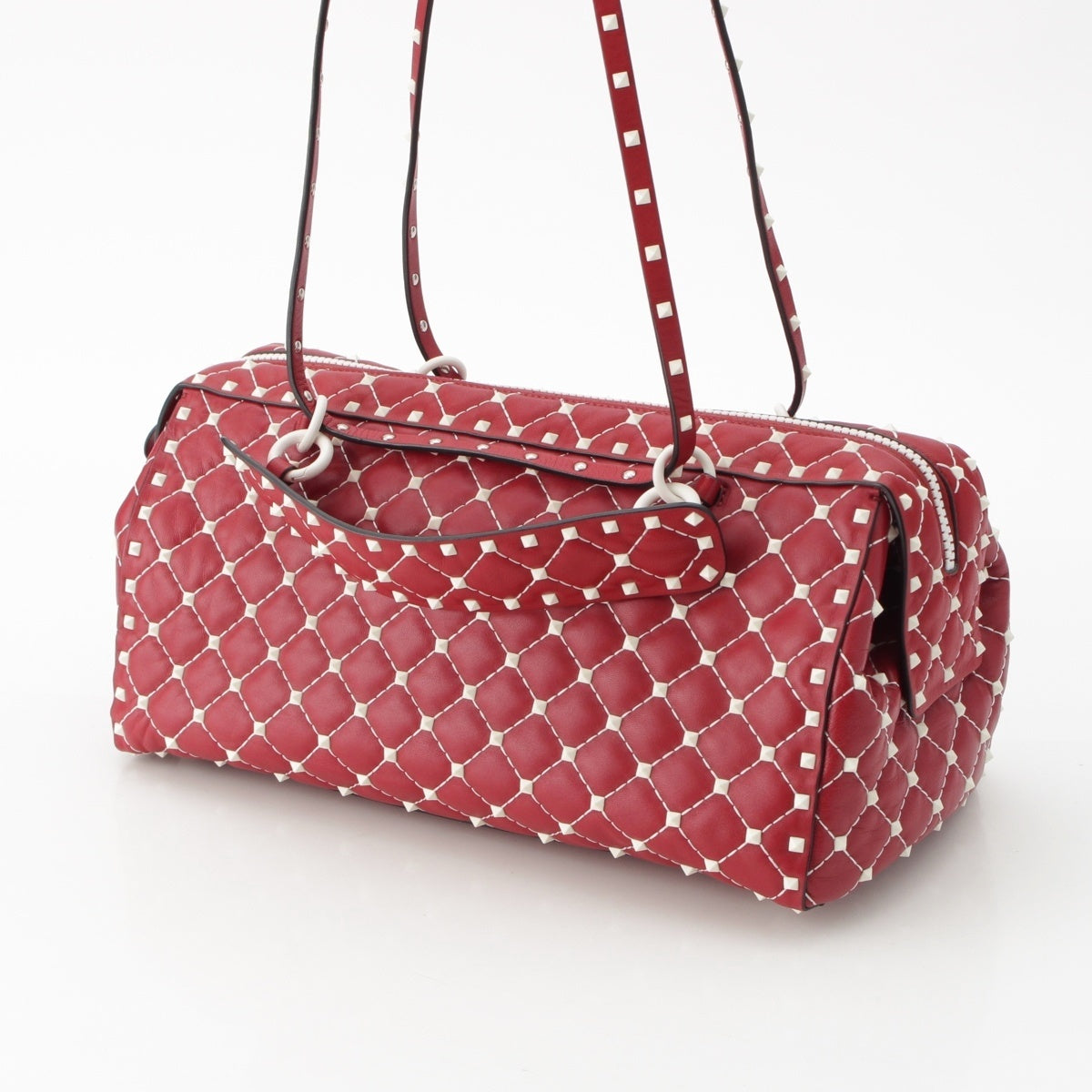 Valentino Garavani leather Studded 2-way clutch Boston bag PW2B0B33RVH Red