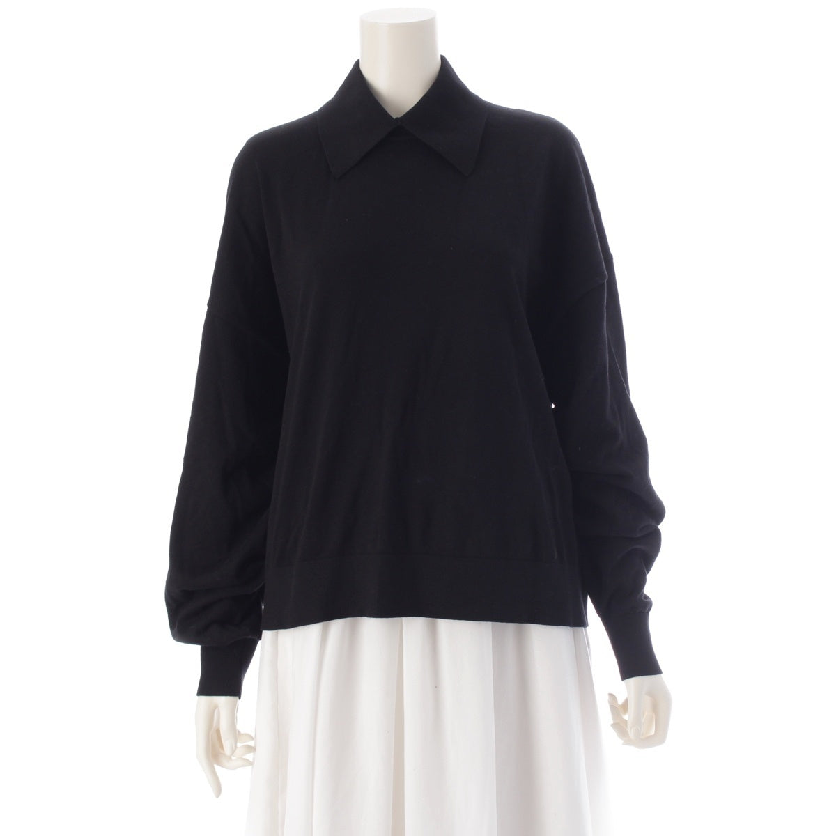 ENFOLD With color long sleeves knit Polo Shirts Pullover Tops 300IS170-1731 black 38