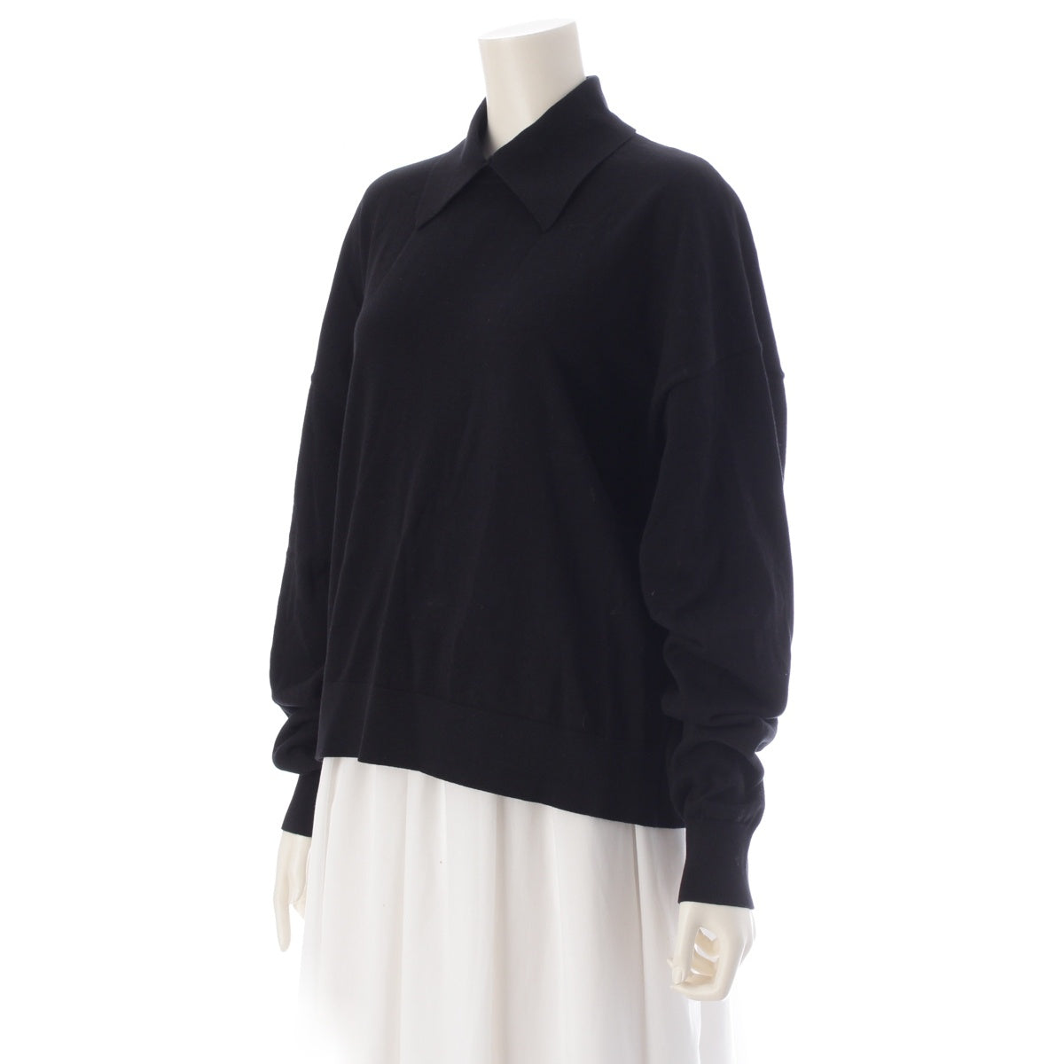 ENFOLD With color long sleeves knit Polo Shirts Pullover Tops 300IS170-1731 black 38