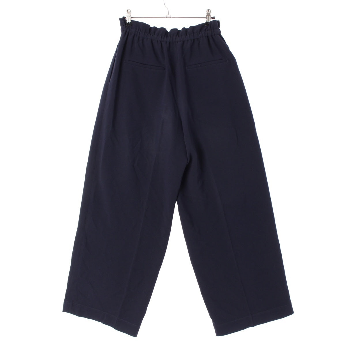 ebure acetate Double Cross Tuck Wide Straight Pants 4010600764 Navy 36
